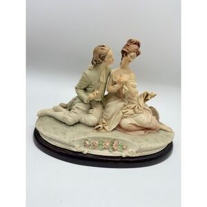 BEAUTIFUL LARGE CAPODIMONTE ITALY BY BRUNO MERLI PORCELAIN FIGURINE "THE LOVERS"